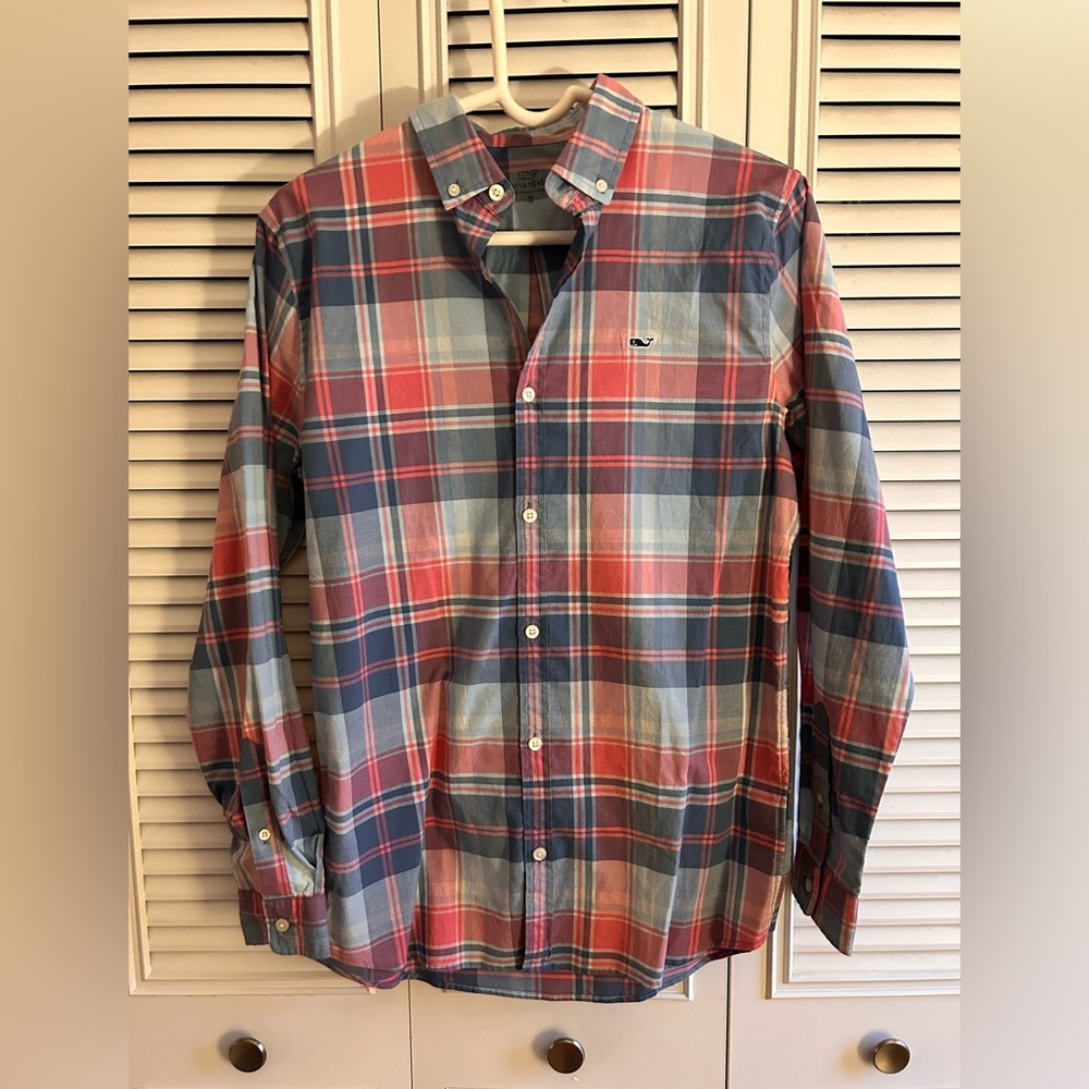 Vineyard Vines pastel plaid button down